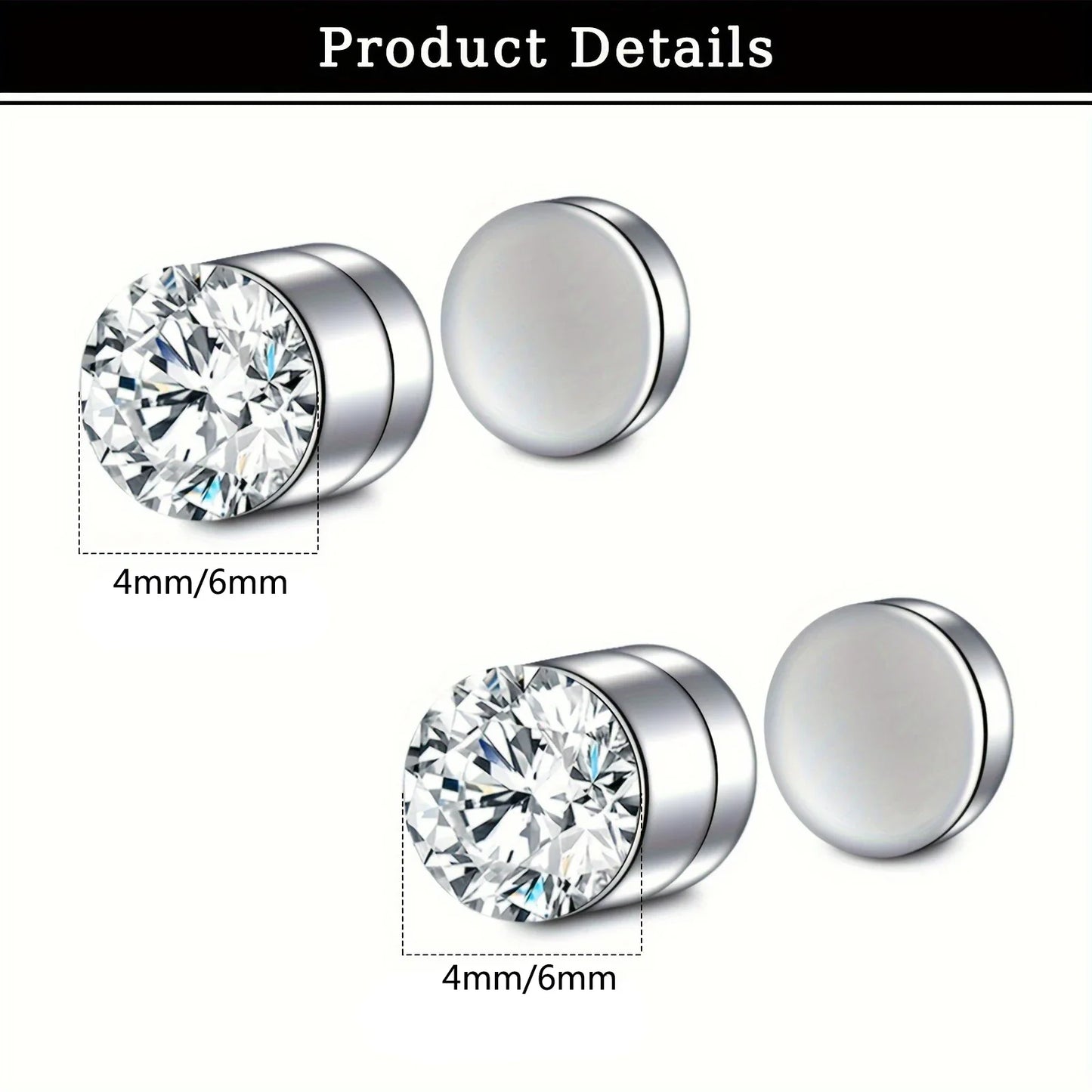 Magnetic Faux Nose Stud Set - 2 Piece No Piercing Punk Style Women’s Vintage Nose Jewelry