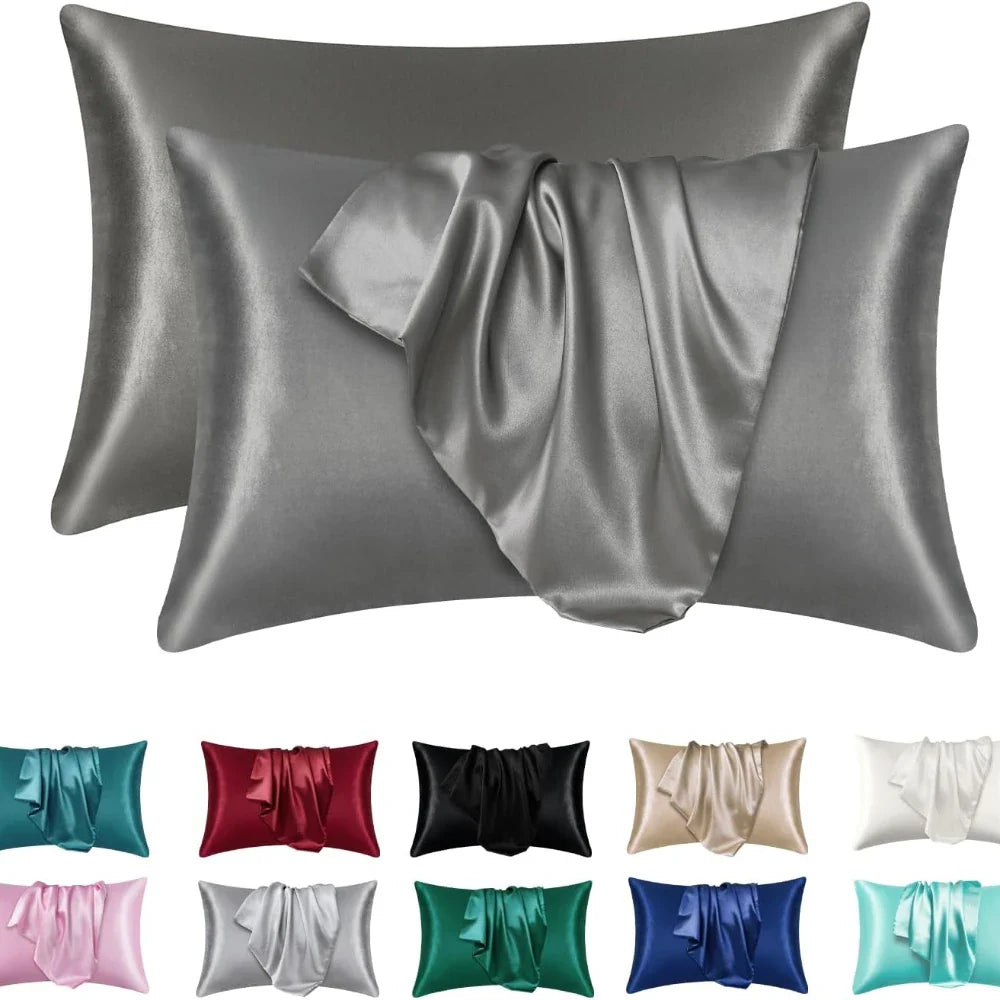 Boost Beauty Sleep Silky Satin Pillowcases - Cooling, Hair & Skin-Friendly, Easy-Care Sleep Essentials
