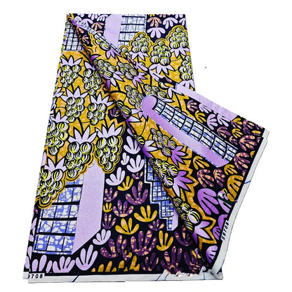 African Real Wax Print Fabric - 6 Yards 100% Cotton Ghana Ankara Loincloth Material