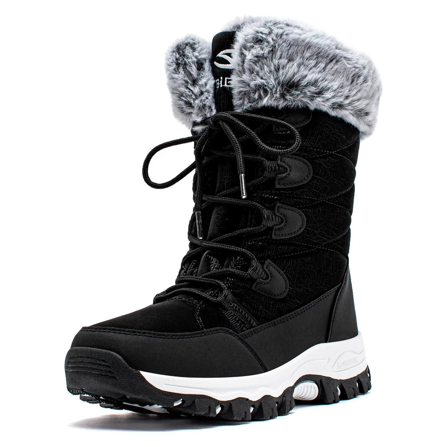 HOBIBEAR Women’s Winter Snow Boots – Waterproof Faux Fur Lined Non-Slip Lace-Up Outdoor Shoes