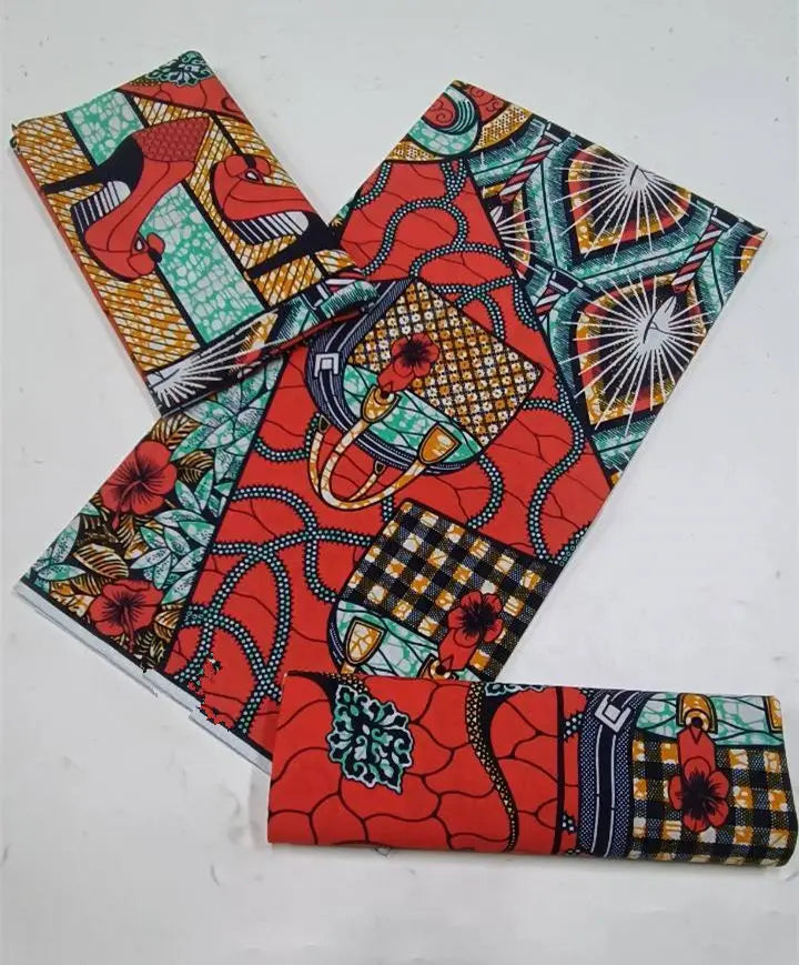 100% Cotton Ankara Fabric - High Quality African Print Batik Real Wax Pagne 6 Yards for Stylish Sewing