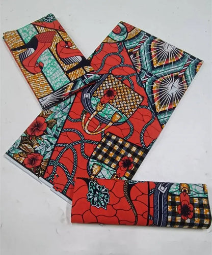 100% Cotton Ankara Fabric - High Quality African Print Batik Real Wax Pagne 6 Yards for Stylish Sewing