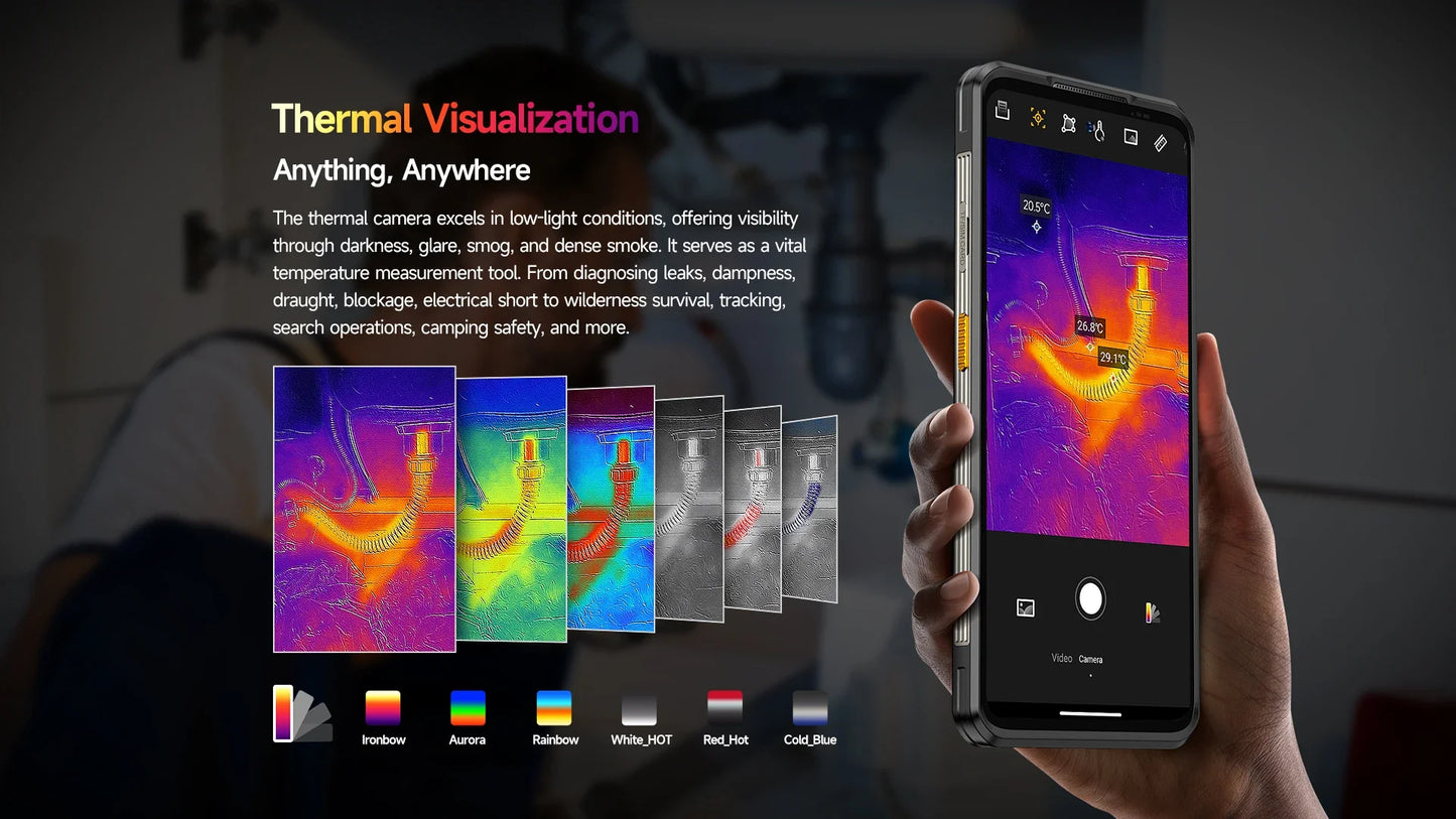 Ulefone Armor 25T Pro 5G Rugged Phone - Thermal Imaging, Android 14, 33W Fast Charging, 50MP+64MP, NFC, Waterproof Smartphone