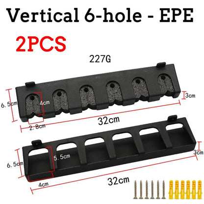 4/2PCS Fishing Rod Holder Rack - Wall Mount Vertical Storage Organizer for Garage & Fishing Pole Collection