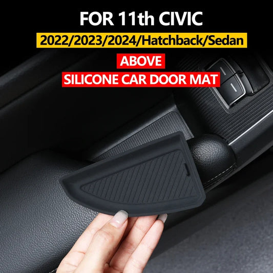 Anti-Slip Door Handle & Storage Pad for Honda Civic 11th Gen 2022–2024 Sedan Si Type R Hatchback Hybrid – Black Interior Protector