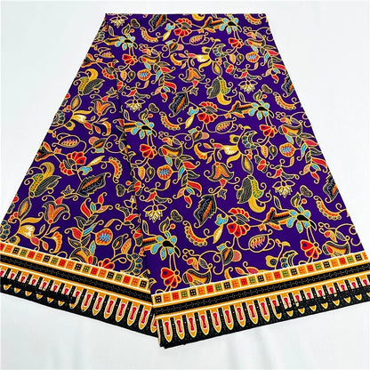 6 Yards African Real Wax Ankara Fabric - 100% Cotton Party Dress Print