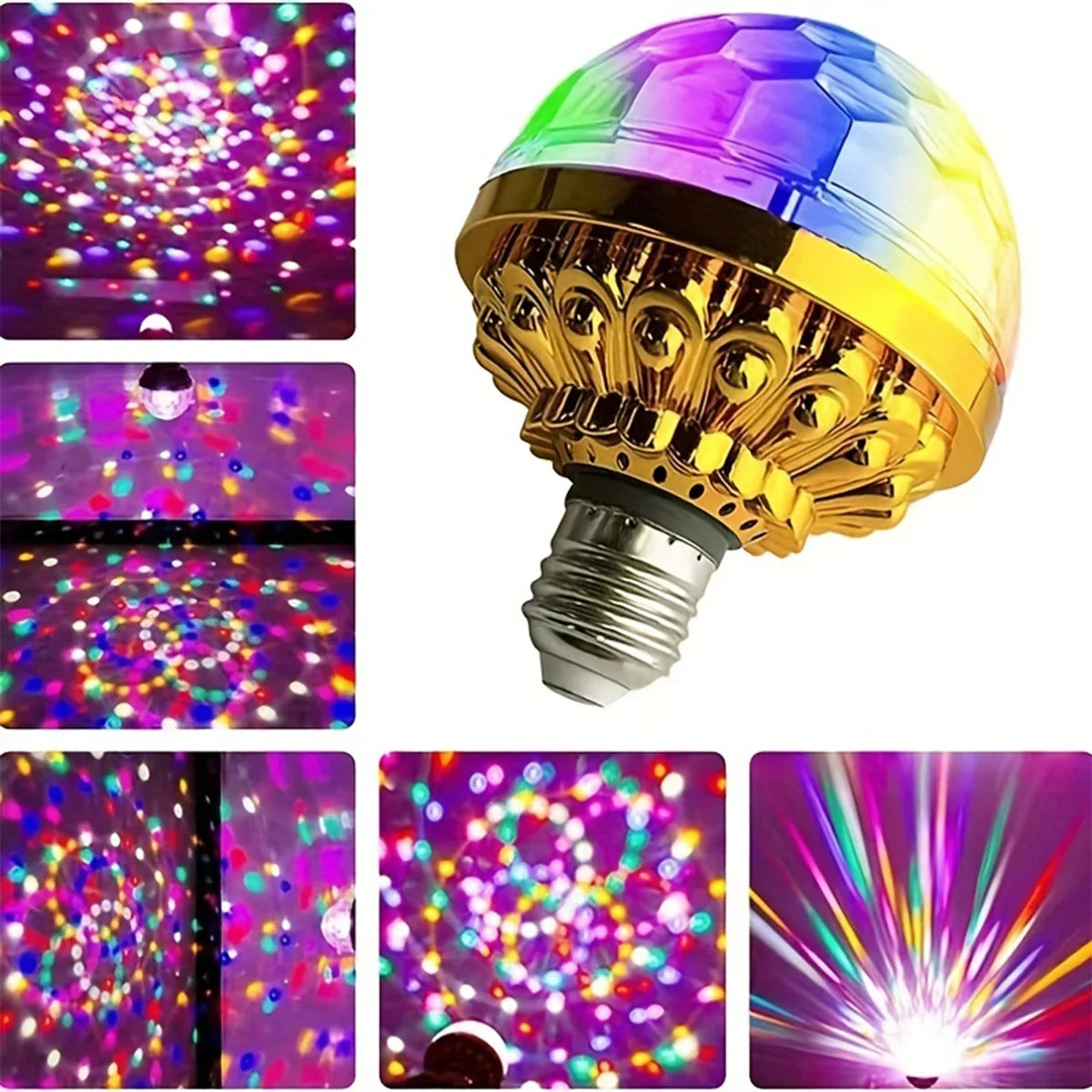 E27 RGB Rotating LED Stage Light - Magic Projector Lamp for Disco, KTV, Parties, Weddings & Holidays