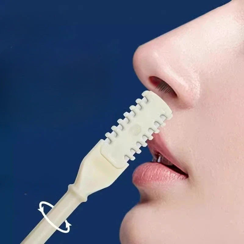 360° Nose Hair Trimmer - Double Head Rotating Washable Portable Facial Hair Removal Tool