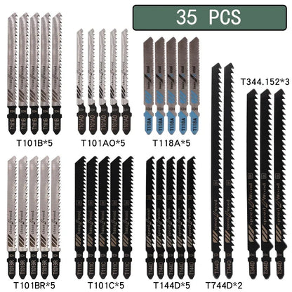 T-Shank Jigsaw Blade Set - 10/20/35/48PCS HCS Saw Blades for Wood Plastic Metal Cutting Tools