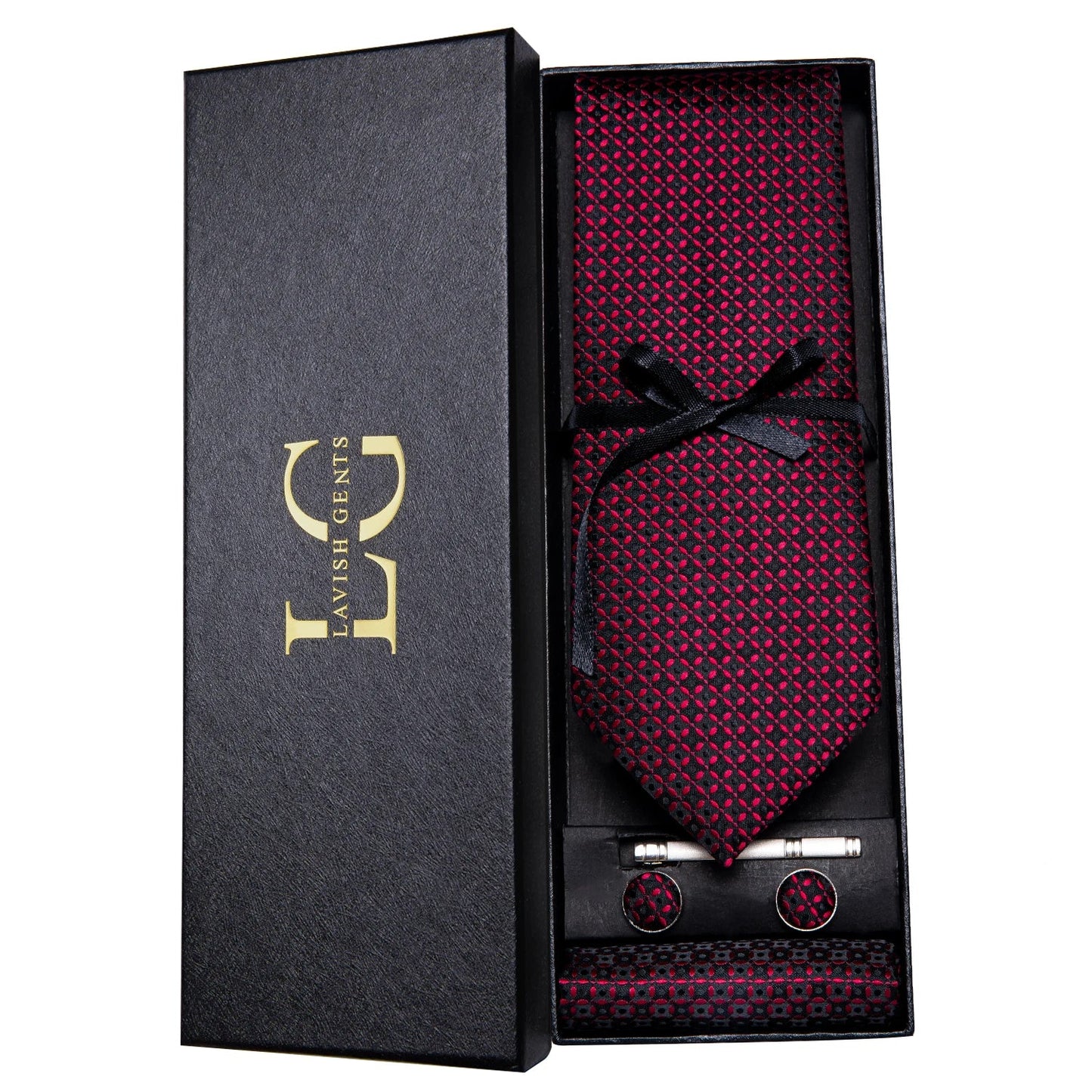 Hi-Tie Luxury Paisley Teal Green Tie Set - Men’s Classic Necktie with Handkerchief & Cufflinks Gift Box for Wedding & Formal Wear