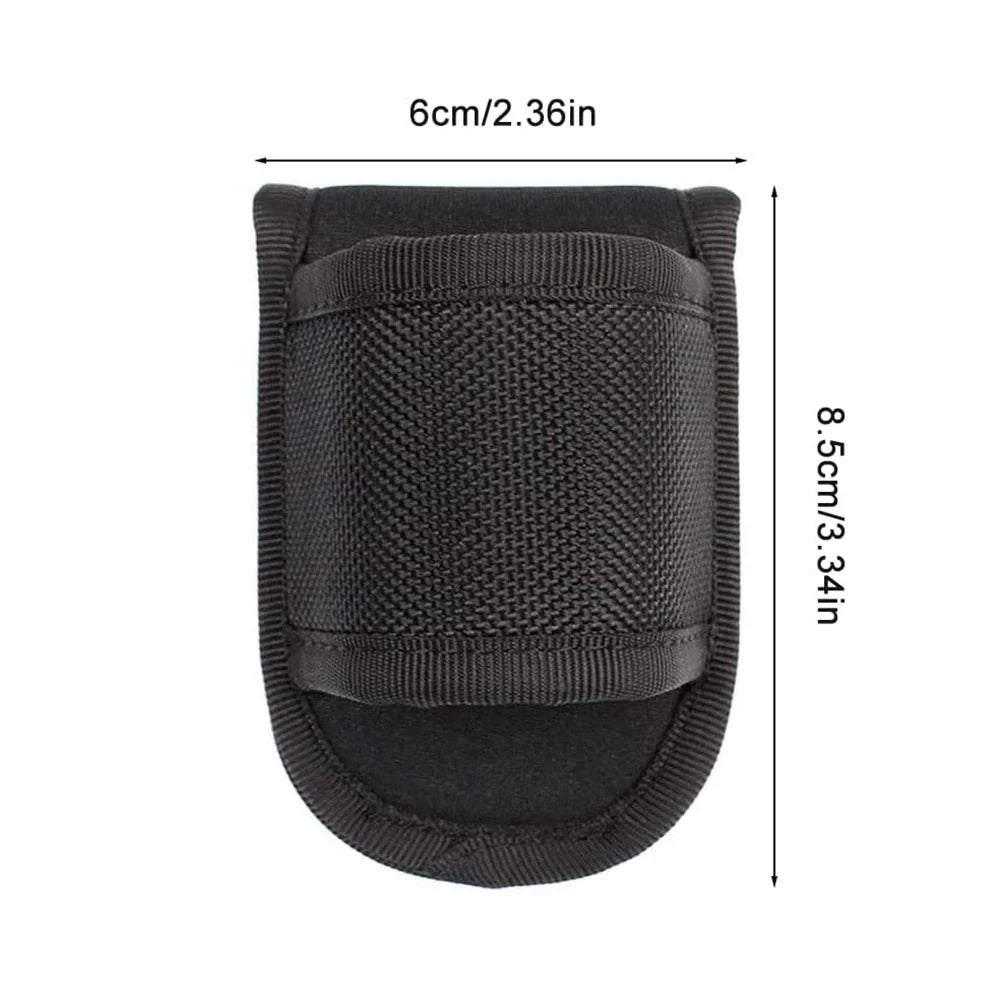 Tactical Flashlight Holder - Nylon Duty Belt Torch Pouch Open Top Carry Case for Camping, Hiking & Outdoor Activities