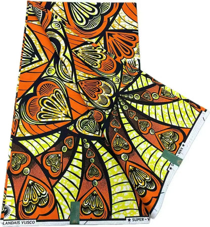 African Ankara Wax Print Fabric - 100% Cotton Batik Material for Sewing & Wholesale 6 Yards