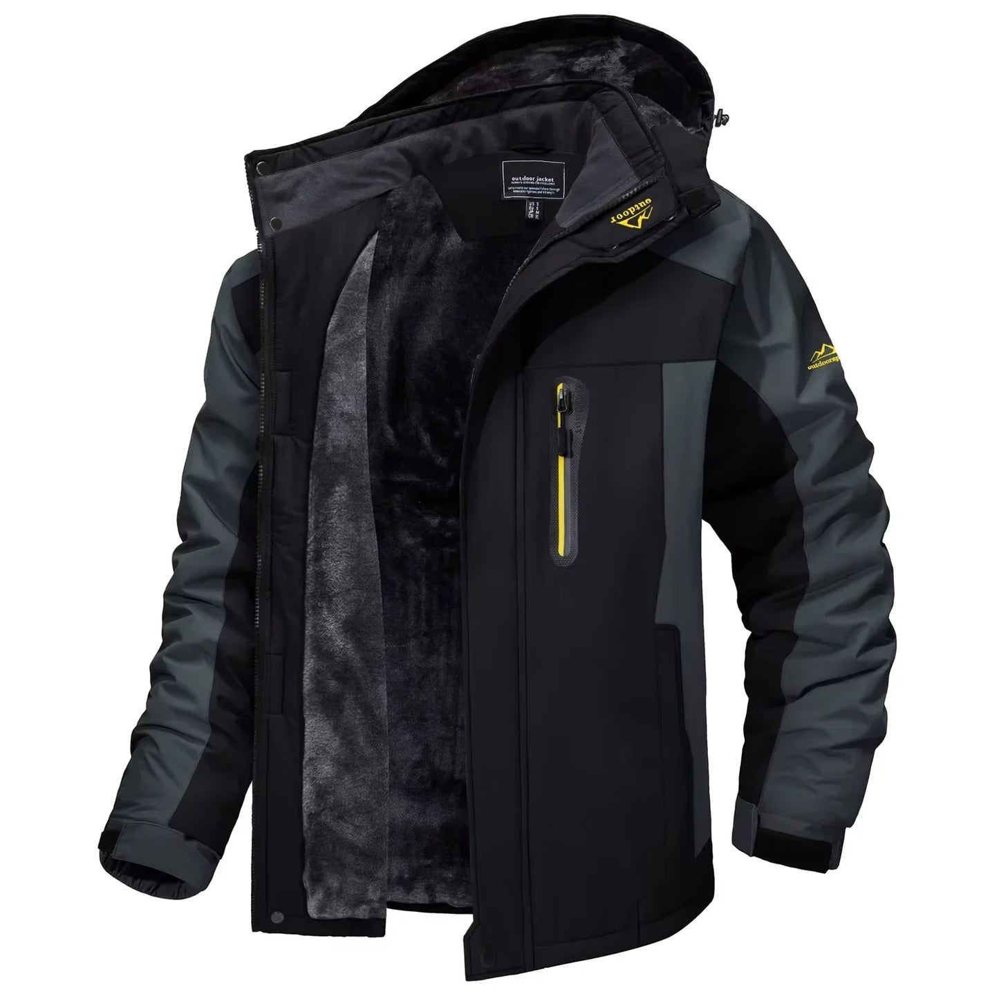 TACVASEN Winter Fleece Lined Parka - Waterproof Windproof Ski Snowboard Jacket with Removable Hood