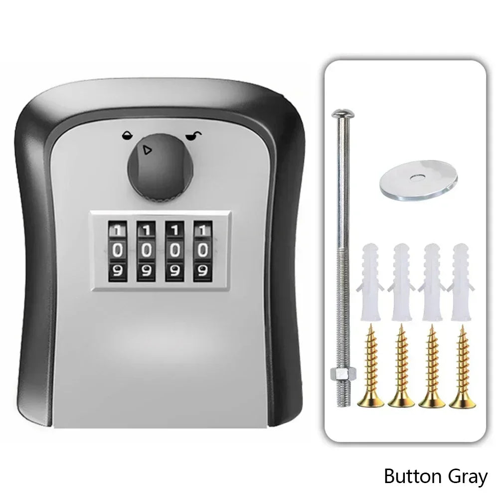 Wall Mount Key Lock Box - Outdoor Combination Lock Key Safe Storage Holder with 5 Key Capacity