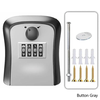 Wall Mount Key Lock Box - Outdoor Combination Lock Key Safe Storage Holder with 5 Key Capacity