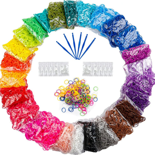 Loom Rubber Bands Refill Kit – DIY Bracelet Making Craft Set for Kids, Creative Weaving Toy Gift