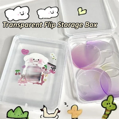 Transparent Plastic Card Storage Box - Small Organizer Case for Photocards, Stationery & Desk Accessories