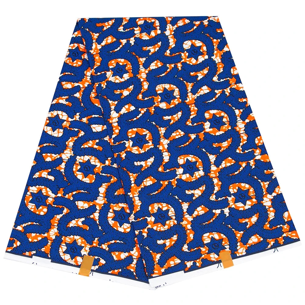 African Nigerian Batik Wax Print Fabric - High Quality Polyester Ankara Sewing Cloth A-7
