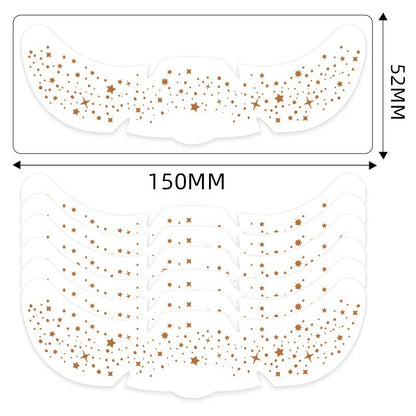 6pcs Metallic Fake Freckles Temporary Tattoos — Gold & Silver Face Stickers for Makeup and Hot Stamping