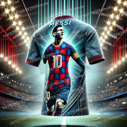 Classic Messi #10 Men's Football Jersey – Breathable, Sweat-Wicking T-shirt for Matches & Training