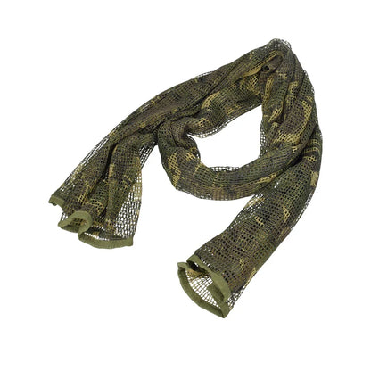 Outdoor Camouflage Netting Scarf — Camo Mesh Face Veil & Shemagh Head Wrap for Camping, Hiking, Shooting