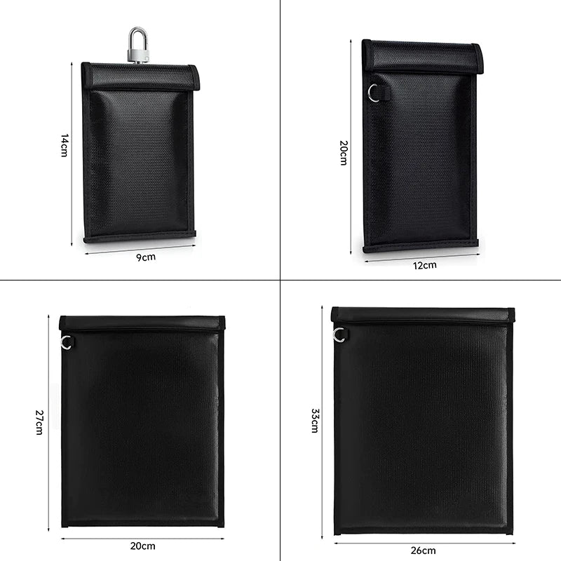 Waterproof Fireproof Car Key Signal Shielding Bag – RFID Blocking Faraday Pouch and Mobile Phone RF Signal Blocker Case