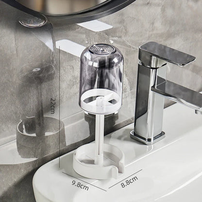 Bathroom Toothbrush Holder - Dust Cover Drainage Organizer with Multifunctional Toothbrush and Cup Storage