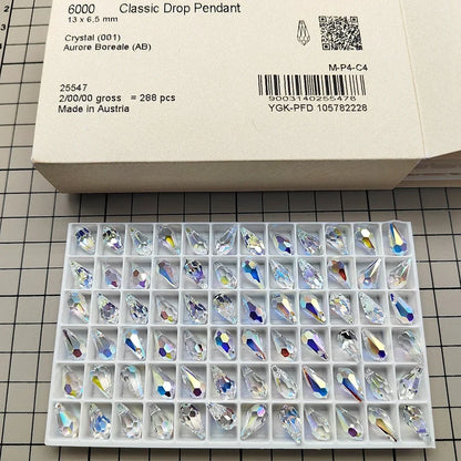 Austria Crystal Drop Pendant - Genuine 6000 Series Rhinestone Charm Bead for DIY Jewelry Making