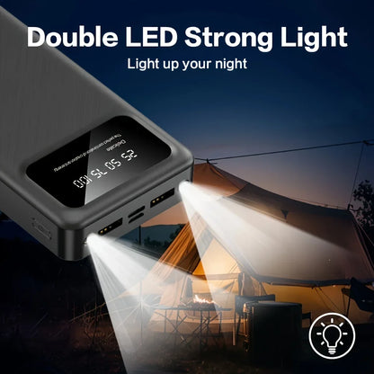 50000mAh Power Bank - Large Capacity Portable Battery Charger with LED Display USB Fast Charging for iPhone & Xiaomi