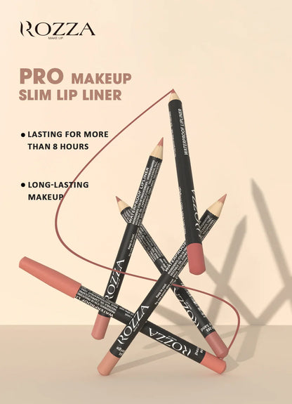 Rozza Waterproof Matte Lip Liner Pencil Set – Weightless, Precise, Super Soft & Blendable