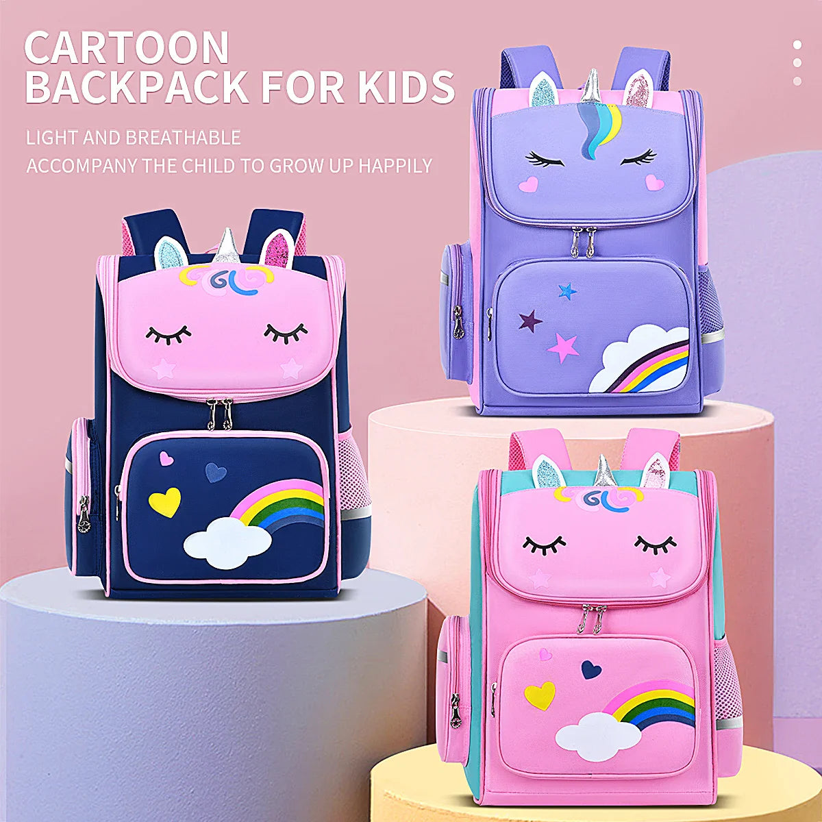 Children’s School Backpack | Cute Waterproof Lightweight Bag for Elementary Students, Grades 1-6, Ages 6-12