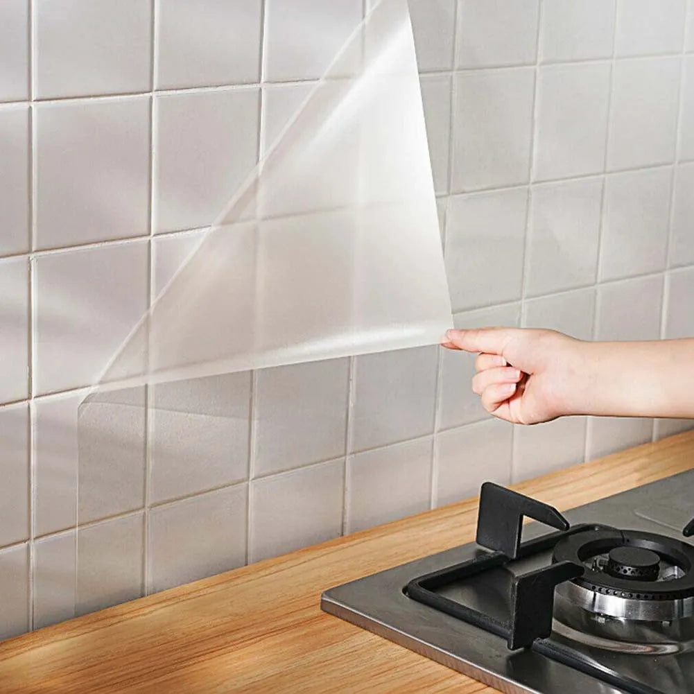 60x300cm Kitchen Wall Sticker - Oil-Proof, Clear Self-Adhesive Film - Removable Protective Covering for Shelves and Drawers Decor