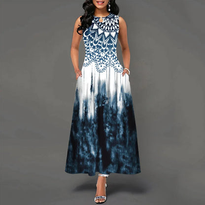 Women’s Loose Floral Vintage Maxi Dress – Ruffled Summer Party Camis, Elegant Big & Large Size Dress