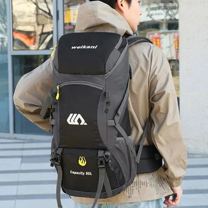 50L Large Travel Backpack: Waterproof Camping Bag for Men - Ideal for Hiking, Climbing & Outdoor Sports