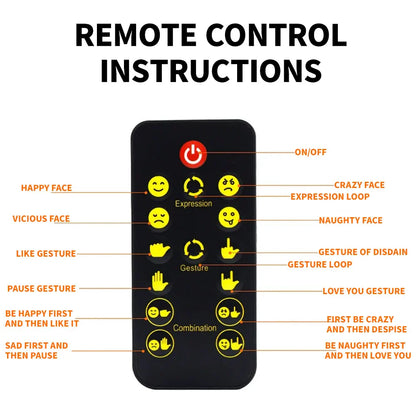 Car LED Facial Expression Light with Remote Control – Rear Window Warning & Fun Display Lamp