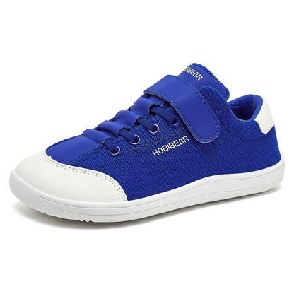 HOBIBEAR Kids Barefoot Shoes – Wide Toe Minimalist Sneakers for Boys & Girls, Lightweight Hook Loop, Artificial Leather & Fabric