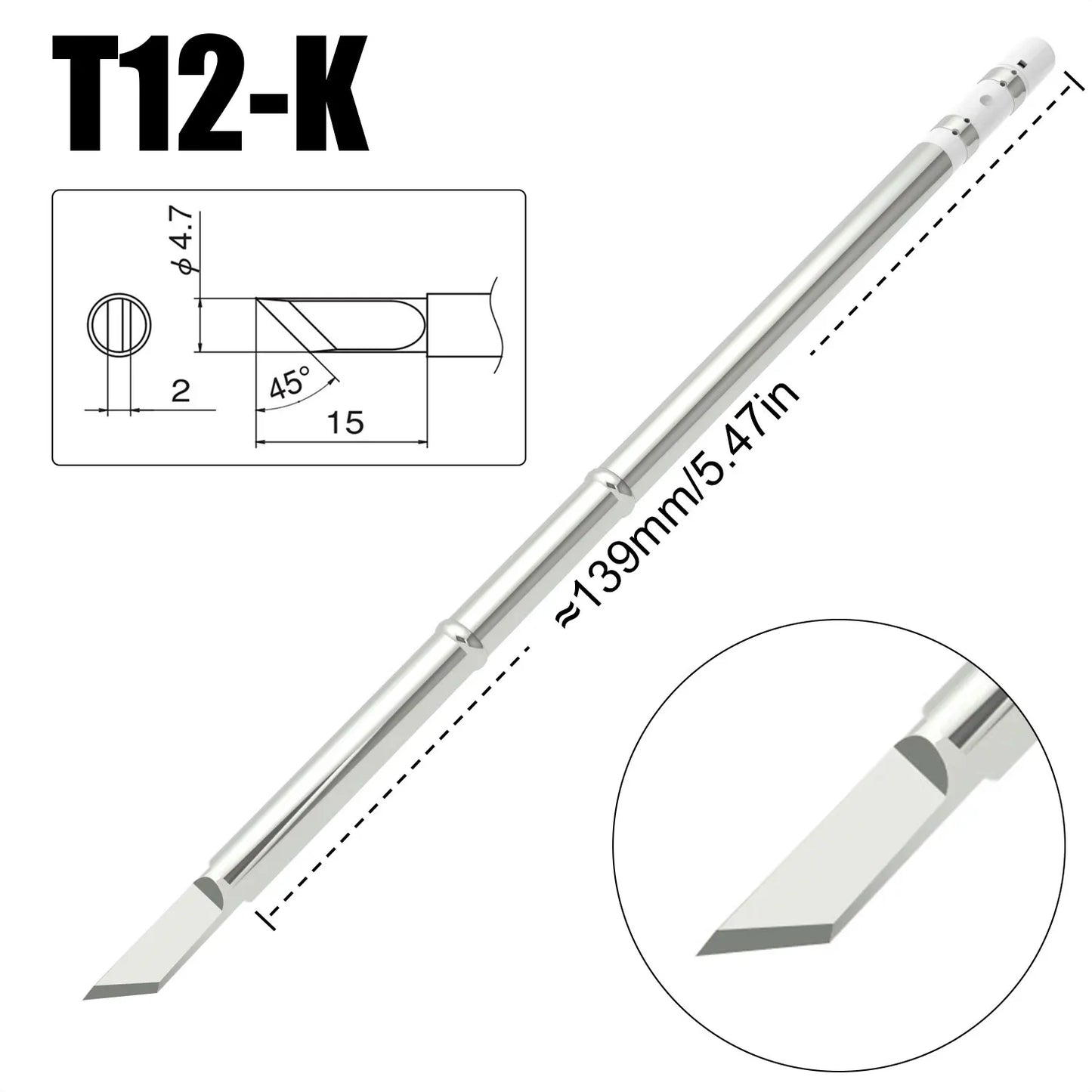 T12 Soldering Iron Tips - Universal Replacement Tips for Hakko FX951 FX-950 Welding Stations
