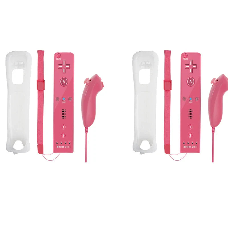 2-in-1 Nintendo Wii Controller Set — Wireless Motion Plus Gamepad with Silicone Case