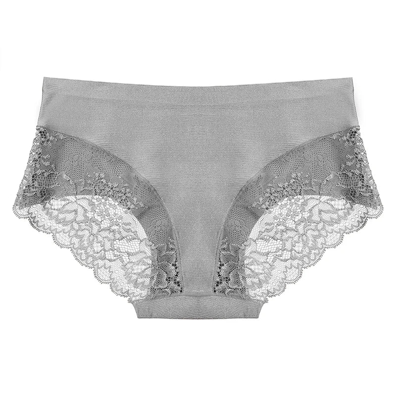 Women’s Lace Panties 3PCS Set - Soft Satin Briefs Sexy Lingerie Underwear Plus Size Comfort Fit