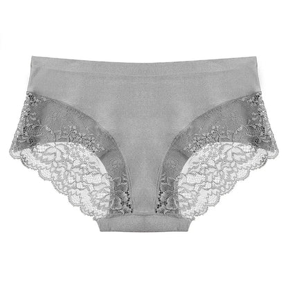 Women’s Lace Panties 3PCS Set - Soft Satin Briefs Sexy Lingerie Underwear Plus Size Comfort Fit