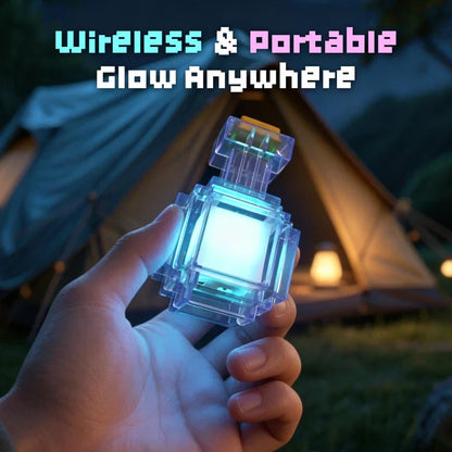 Rechargeable 7-Color Night Light - Mini Liquid Medicine Bottle Pixel Lamp for Bedroom Decor & Kids Gifts