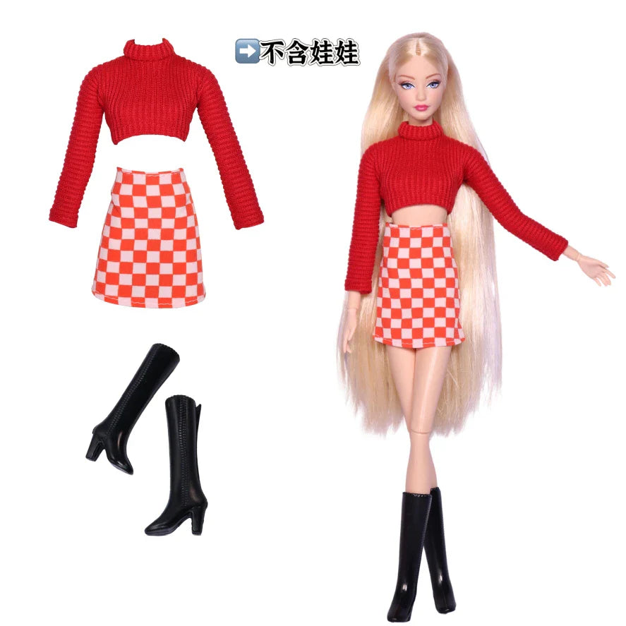Doll Clothes for 30CM Barbie – Short Skirt, Outer Garment, Pants & Shoes Accessories