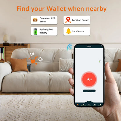 Smart Tracker Wallet for Men - GPS Finder Slim Wallet Gift for Dad, Birthday & Christmas 2025