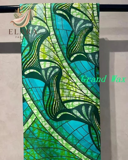 African Golden Glitter Wax Fabric - Soft Cotton Ankara Batik Print Material for Uniforms