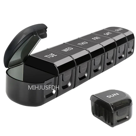 7-Day Weekly Pillbox Organizer – Tablet Holder & Medicine Storage Case for Capsules and Pills