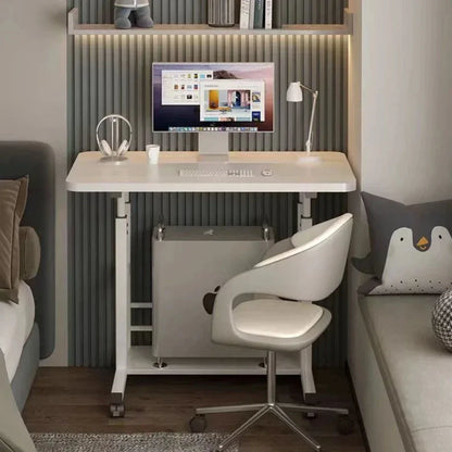 Adjustable Laptop Desk with Wheels – Portable Movable Bedside Computer Table for Bedroom, Office & Study