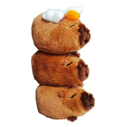Plush Cocoa Cat Snapper Keychain – Cute Soft Doll Pendant, Exquisite Schoolbag Charm Accessory