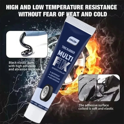 Universal Tire Repair Glue - Non-Corrosive Rubber Sealant for Tire Scratches & Crack Repair