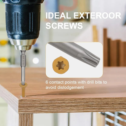 120-Piece #9 x 3-Inch Tan Deck Screws - T25 Torx Star Drive Anti-Corrosion Wood Screws with Drive Bit