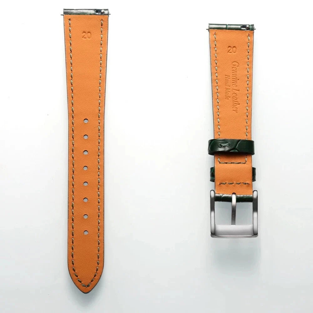 HEMSUT Genuine Leather Watch Band – Handmade Cowhide Quick Release Straps for Men 18MM-22MM